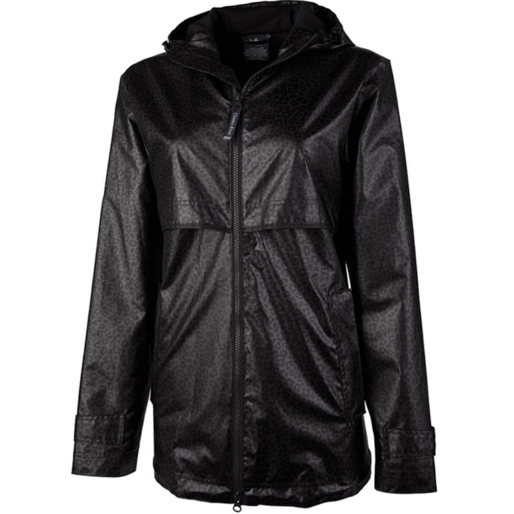 Charles River Black Leopard Print New Englander Rain Jacket 3XL